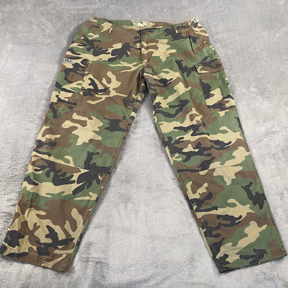 Storm Cargo Pants Mens 2XL Camo‎ F-16 Fighting Falcon Woodland Ripstop Military